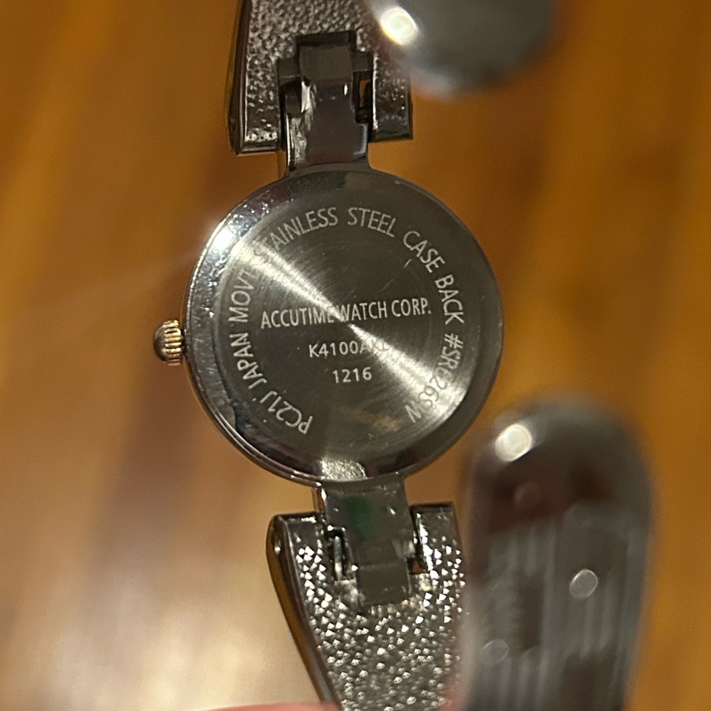 Silver and Quartz Vivani Japan Movt Watch with Gold Accents - Picture 3 of 5